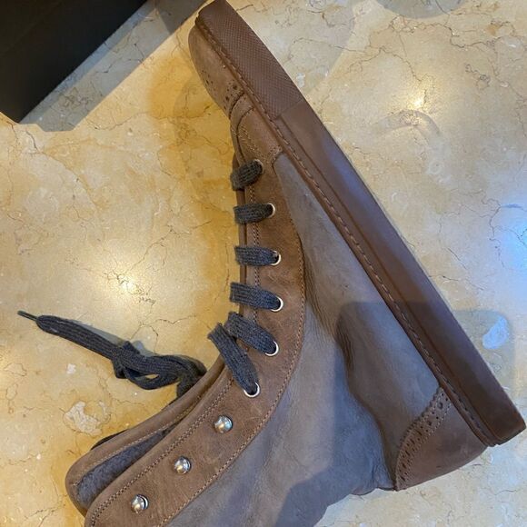 Brunello Cucinelli brown and gray booty with shearling detail. Size 10 - Picture 6 of 8
